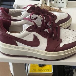 Nike Women's Shoes in Maroon and White